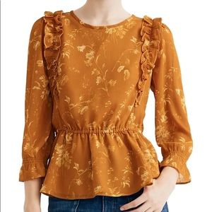 Madewell Golden 🍯 Peplum Top NWT